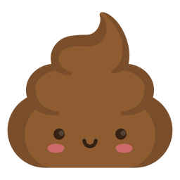 Semi flat smiloing poop emoji PNG Design