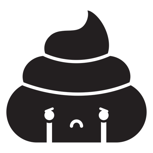 Cut out sad crying poop emoji
