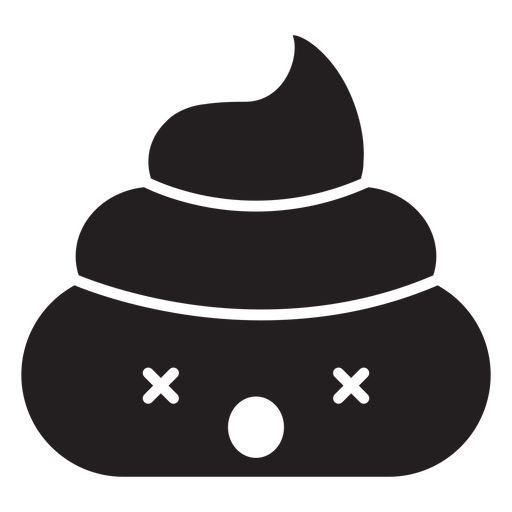 Dead poop emoji cut out  PNG Design
