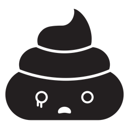 Cut out crying face poop emoji Transparent PNG