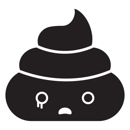 Cut out crying face poop emoji PNG Design