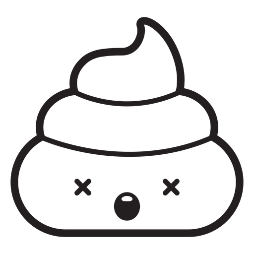 Surprised poop emoji PNG Design