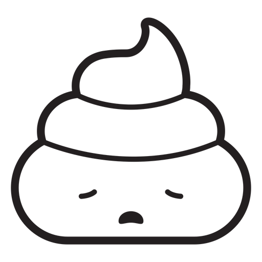 Stroke sad tired poop emoji PNG Design