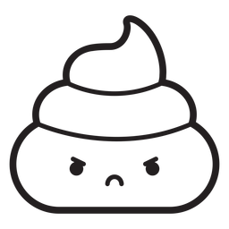 Stroke angry poop emoji PNG Design