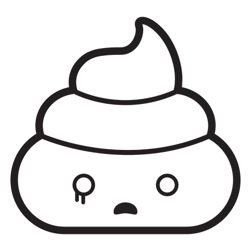 Scared face poop emoji PNG Design