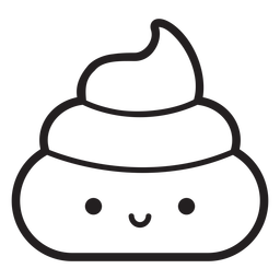 Smiling poop stroke emoji PNG Design