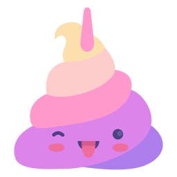 Winking with tongue out unicorn poop emoji  Transparent PNG