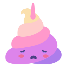 Download Cute Sad Unicorn Poop Emoji Flat Transparent Png Svg Vector File