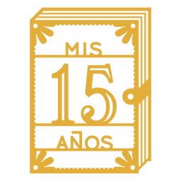 15th birthday photo album yellow stroke  PNG Design