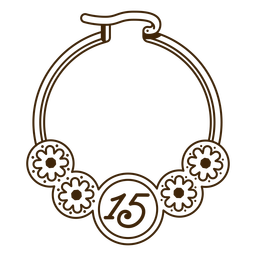 15th year birthday earring stroke PNG Design
