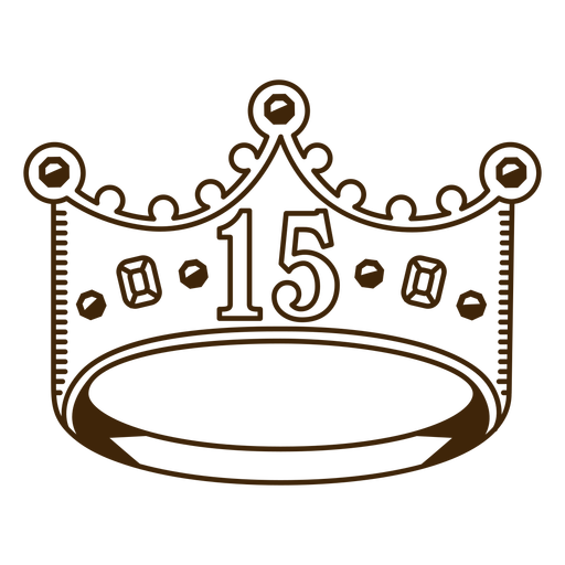 15th birthday simple stroke crown 