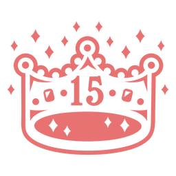 15th birthday crown filled stroke PNG Design