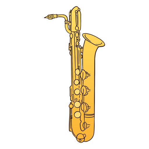 Semi flat baritone saxophone PNG Design