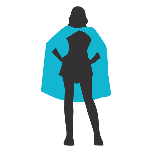 Superhero woman pose silhouette