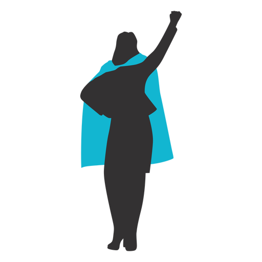 Superhero woman with raised fist PNG Design