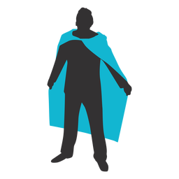 Standing holding cape superhero man PNG Design Transparent PNG