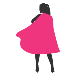Superhero girl back silhouette PNG Design