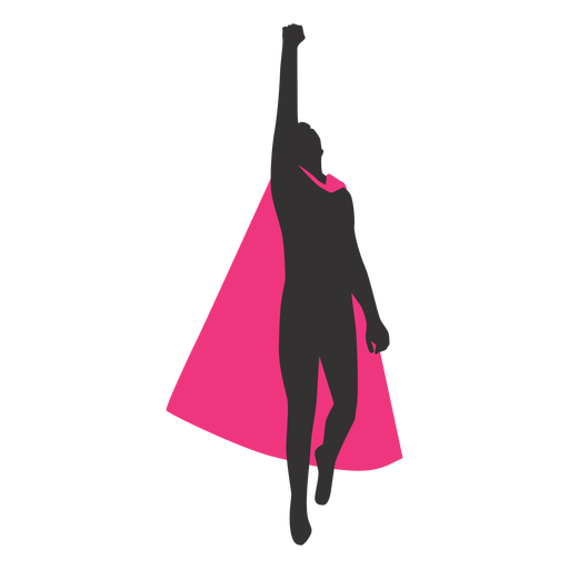 Flying superhero simple silhouette PNG Design