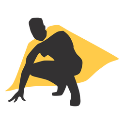 Kneeling superhero silhouette PNG Design