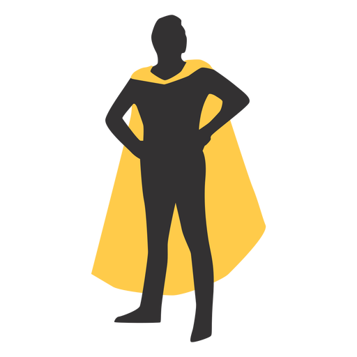 Standing facing sideways superhero silhouette