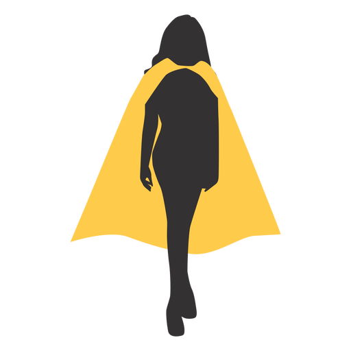 Walking superhero girl silhouette PNG Design