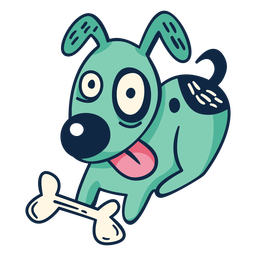 Simple cartoon dog with bone PNG Design