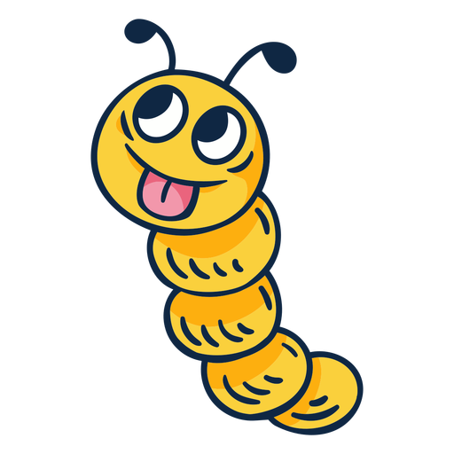 Cute cartoon yellow worm