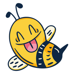 Cute honey bee with tongue out cartoon