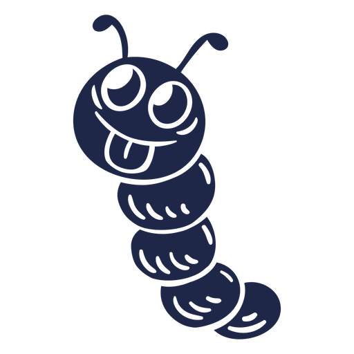 Cute cut out cartoon standing worm  PNG Design