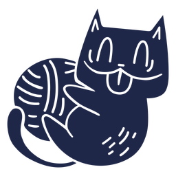 Cute cut out cartoon cat playing PNG Design Transparent PNG