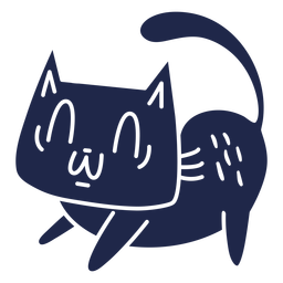 Cartoon cut out cute cat PNG Design
