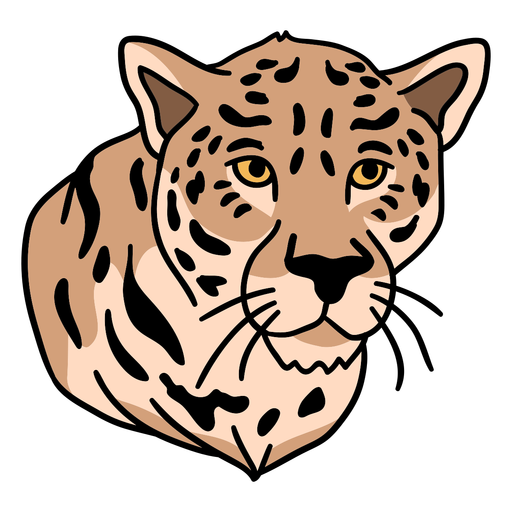 Simple leopard color stroke face PNG Design