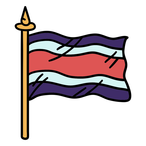 Costa Rica national flag color stroke PNG Design