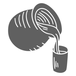 Pot of water pouring into glass stroke Transparent PNG