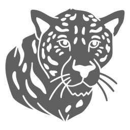 Simple leopard cut out face Transparent PNG
