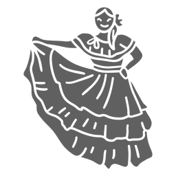 Cut out woman in traditional Costa Rica clothing PNG Design Transparent PNG