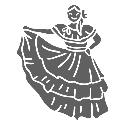 Cut out woman in traditional Costa Rica clothing