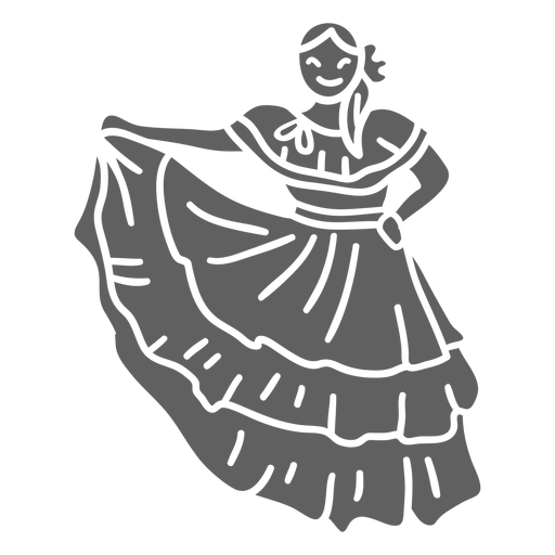 Cut out woman in traditional Costa Rica clothing PNG Design