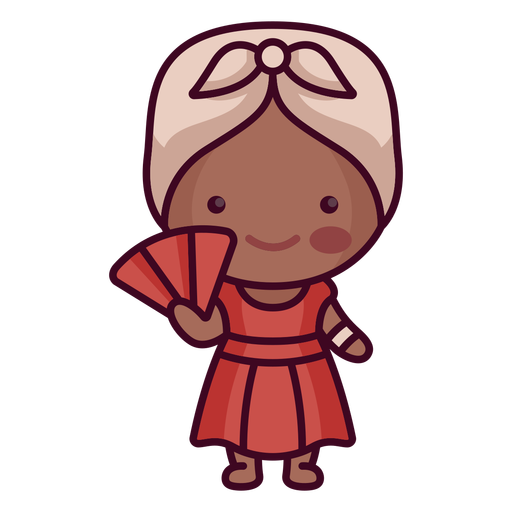 Cartoon woman in traditional central american clothes