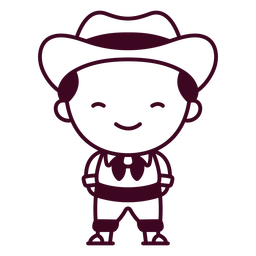 Filled stroke man in traditional central american clothes PNG Design