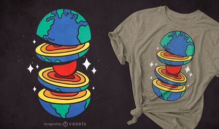 Diseño de camiseta Cut Earth