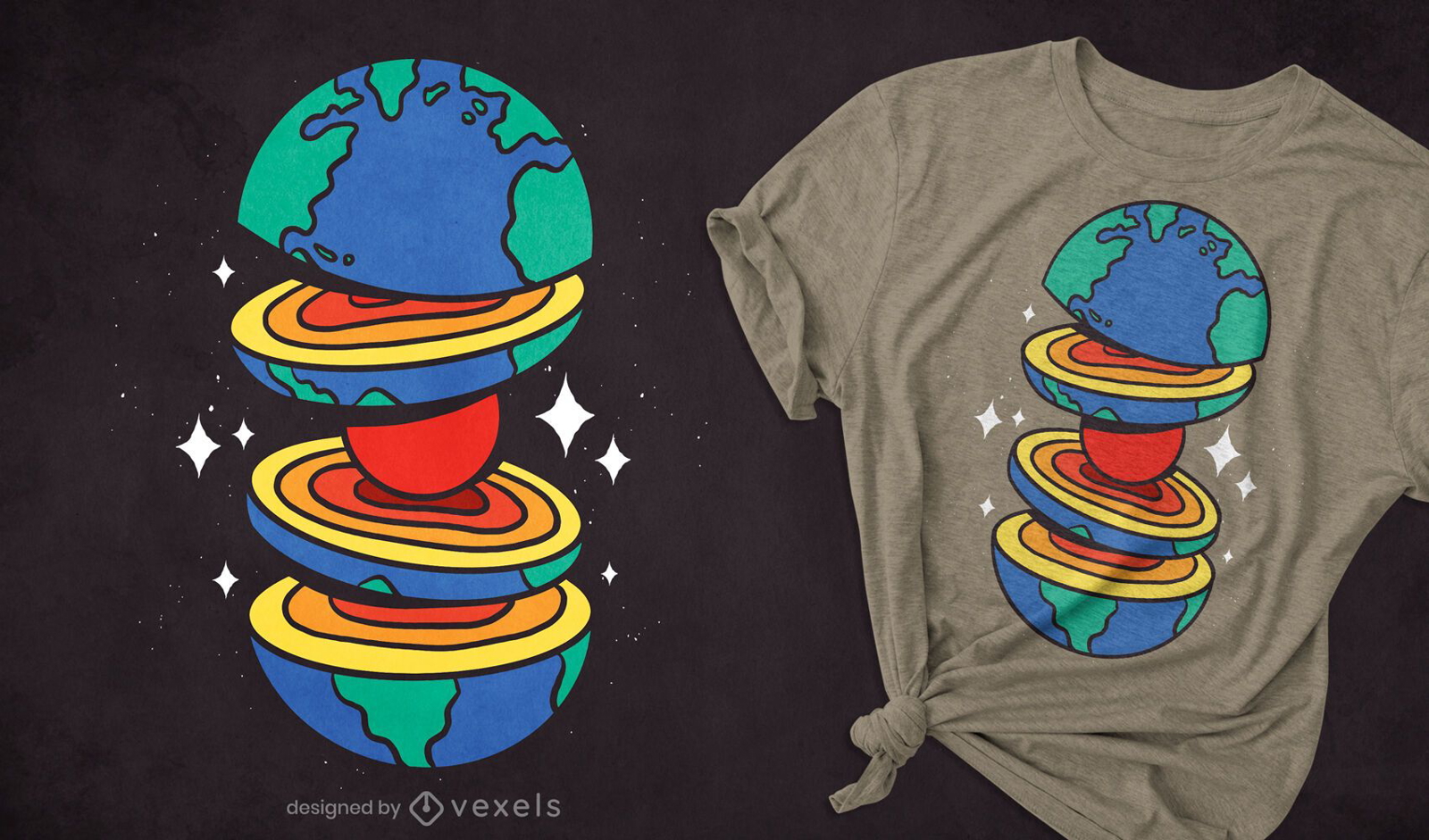 Cut earth t-shirt design