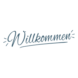 Willkommen script badge banner PNG Design