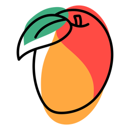 Color stroke abstract mango PNG Design