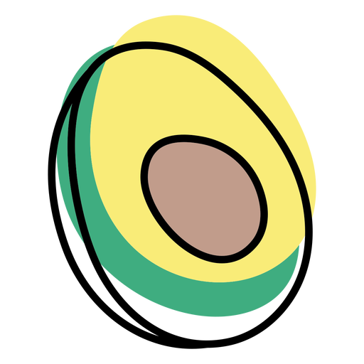 Color stroke abstract avocado