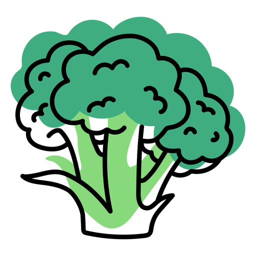 Color stroke abstract broccoli