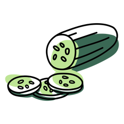 Color stroke abstract cucumber PNG Design