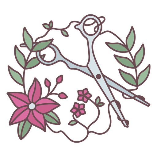 tesouras de flores - 2 Desenho PNG