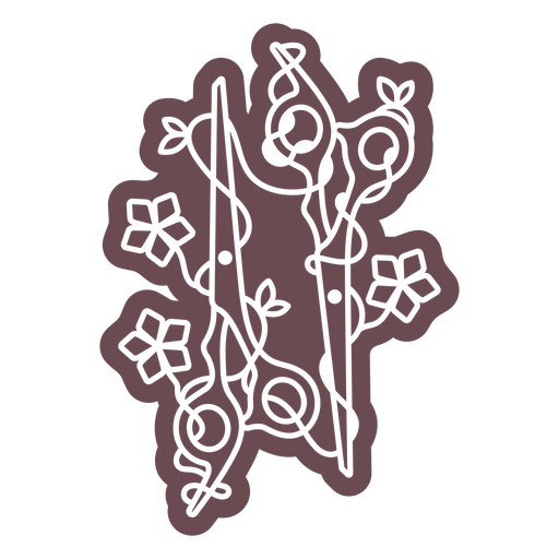 silhueta de tesouras de flores - 0 Desenho PNG