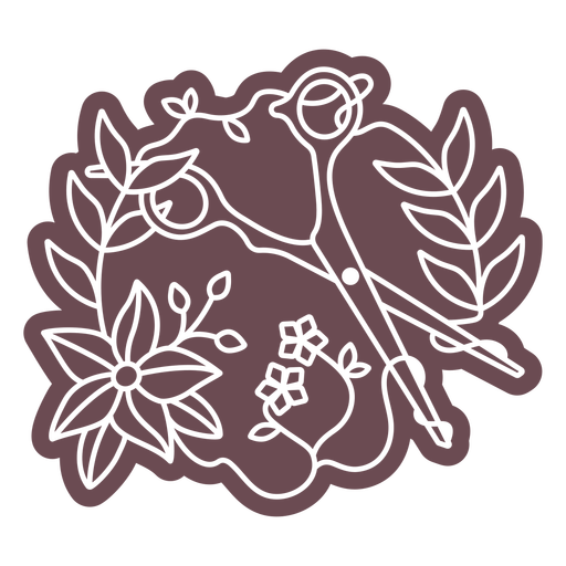 silhueta de tesouras de flores - 1
